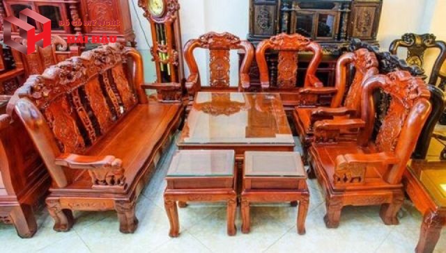 Bộ bàn ghế gỗ Hương tay 18