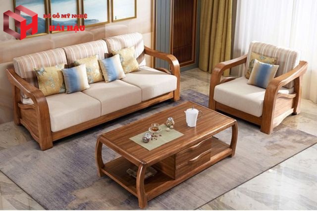 Kích thước bộ bàn ghế gỗ phòng khách chung cư nhỏ phù hợp