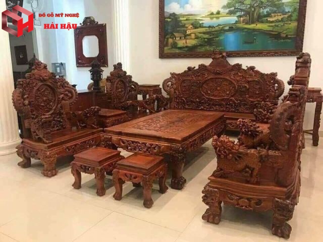 bàn ghế gỗ phòng khách giá 100 triệu