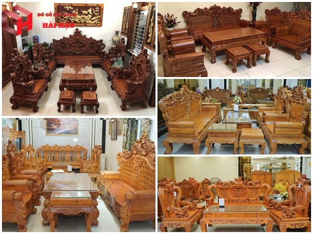 Mẫu bộ bàn ghế gỗ phòng khách giá 50 triệu đẹp