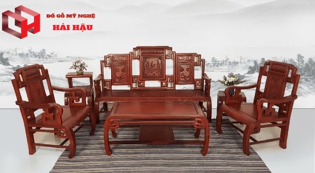 Màu sắc bàn ghế gỗ phòng khách kiểu Trung Quốc chủ yếu là màu trầm